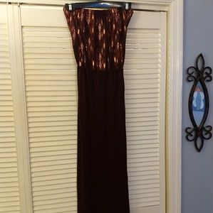 Strapless maxi dress